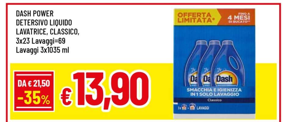DASH POWER DETERSIVO LIQUIDO LAVATRICE, CLASSICO