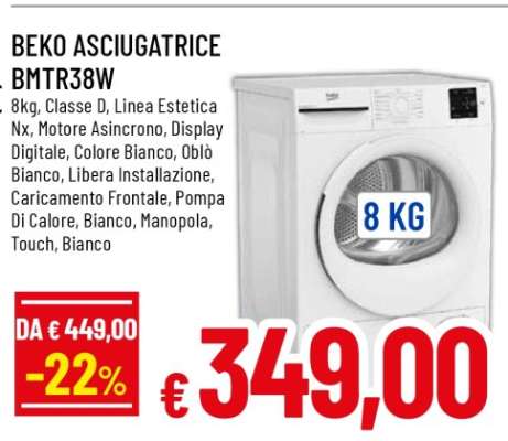 BEKO ASCIUGATRICE BMTR38W