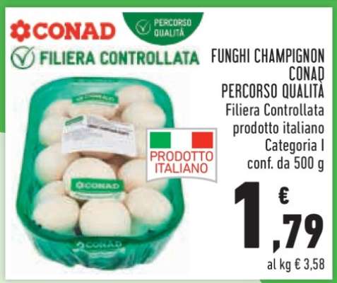 FUNGHI CHAMPIGNON CONAD PERCORSO QUALITÀ