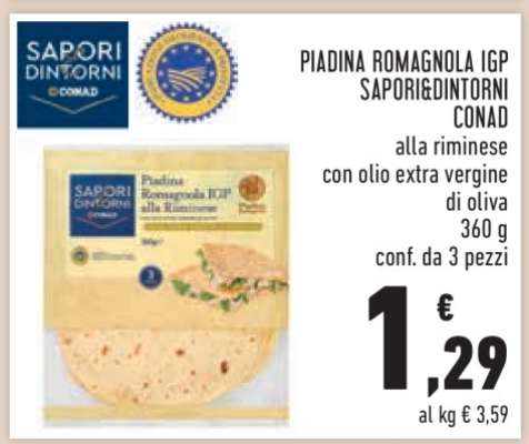 PIADINA ROMAGNOLA IGP SAPORI&DINTORNI CONAD