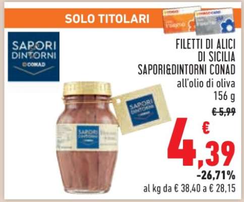 Filetti di Alici di Sicilia Sapori&Dintorni Conad