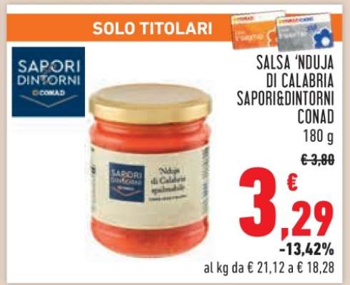 Salsa 'Nduja di Calabria Sapori&Dintorni Conad 180 g