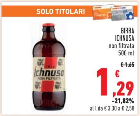 BIRRA ICHNUSA non filtrata 500 ml