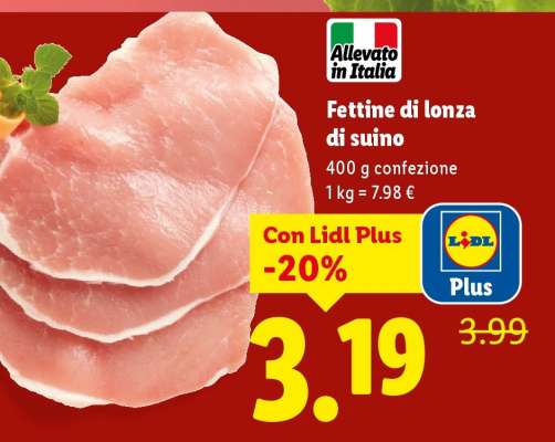 Fettine di lonza di suino