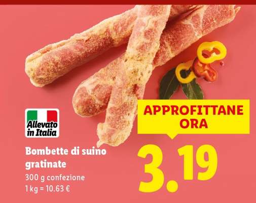 Bombette di suino gratinate