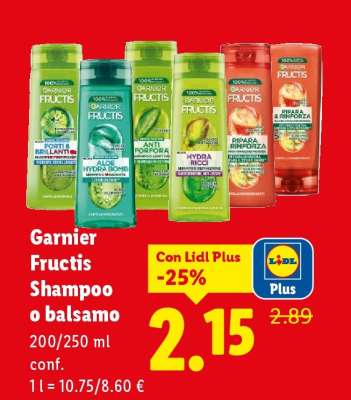 Garnier Fructis Shampoo o balsamo