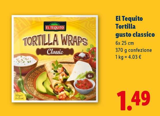 El Tequito Tortilla gusto classico