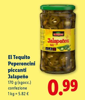 El Tequito Peperoncini piccanti Jalapeño