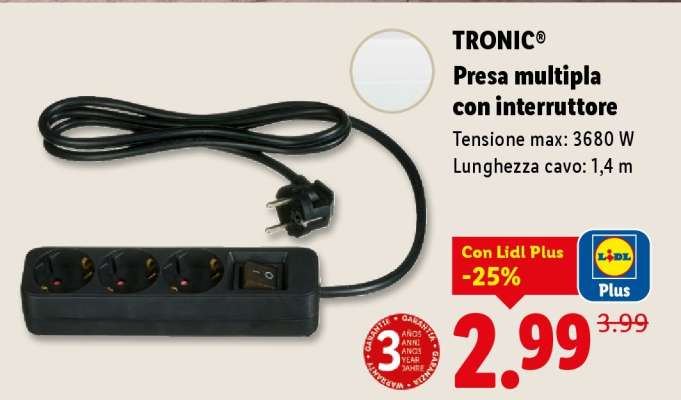 TRONIC® Presa multipla con interruttore