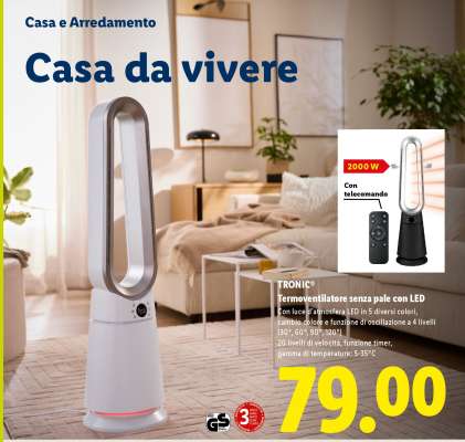 TRONIC® Termoventilatore senza pale con LED