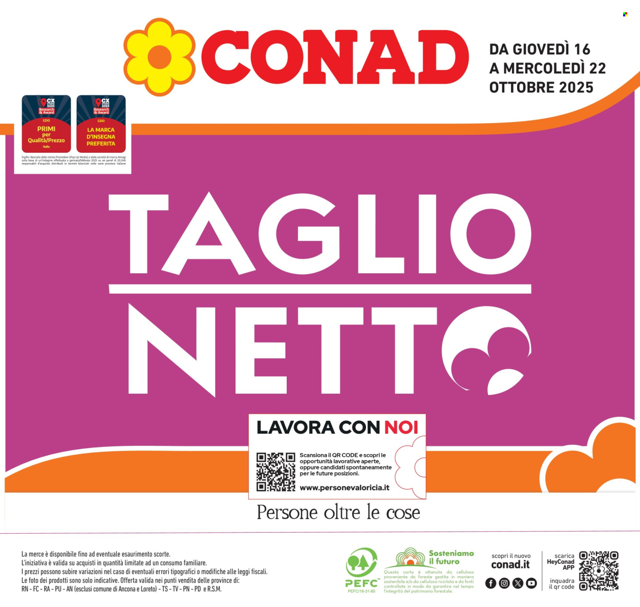 Volantino Conad - 16/10/2025 - 22/10/2025. Pagina 1