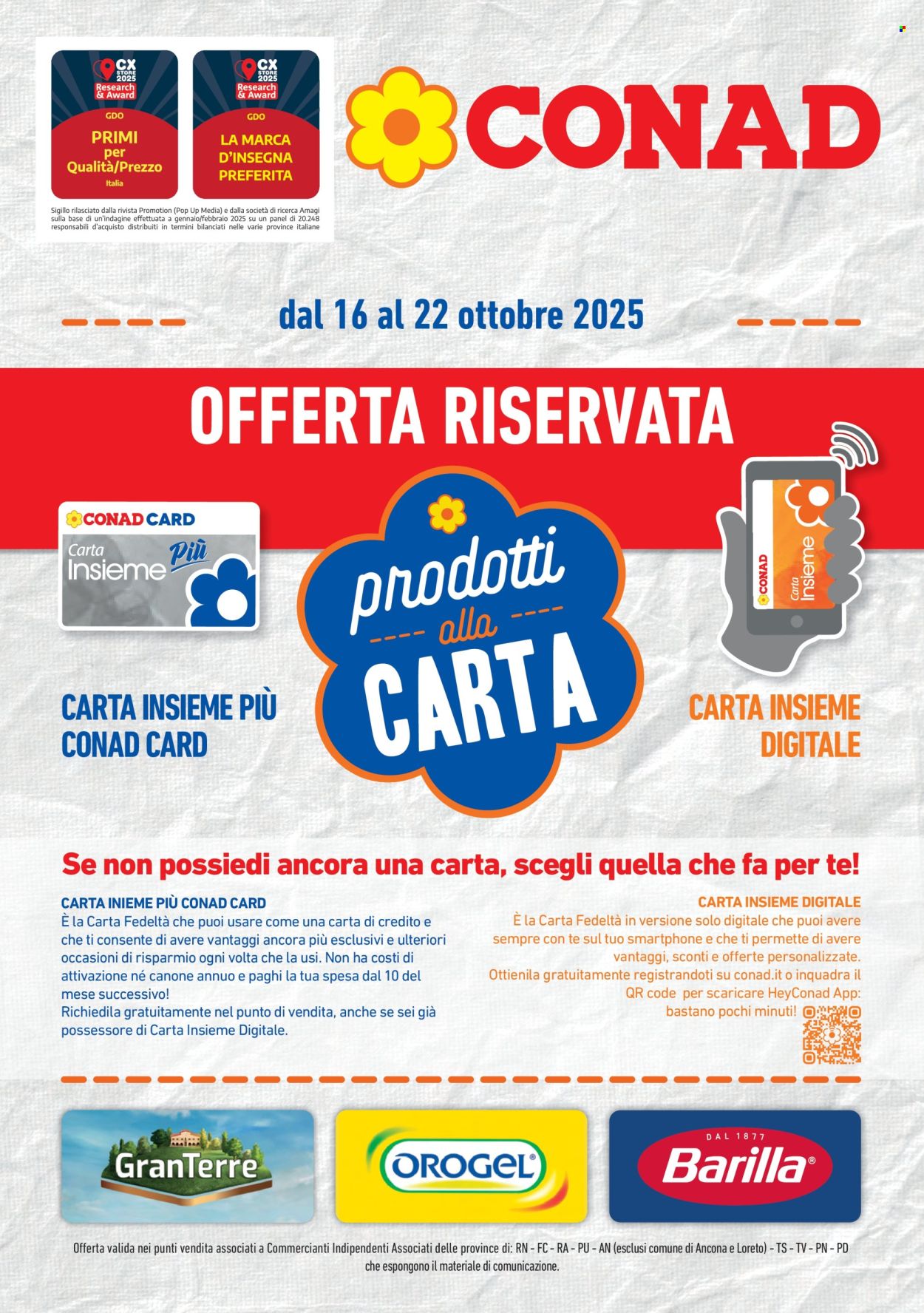 Volantino Conad - 16/10/2025 - 22/10/2025. Pagina 1