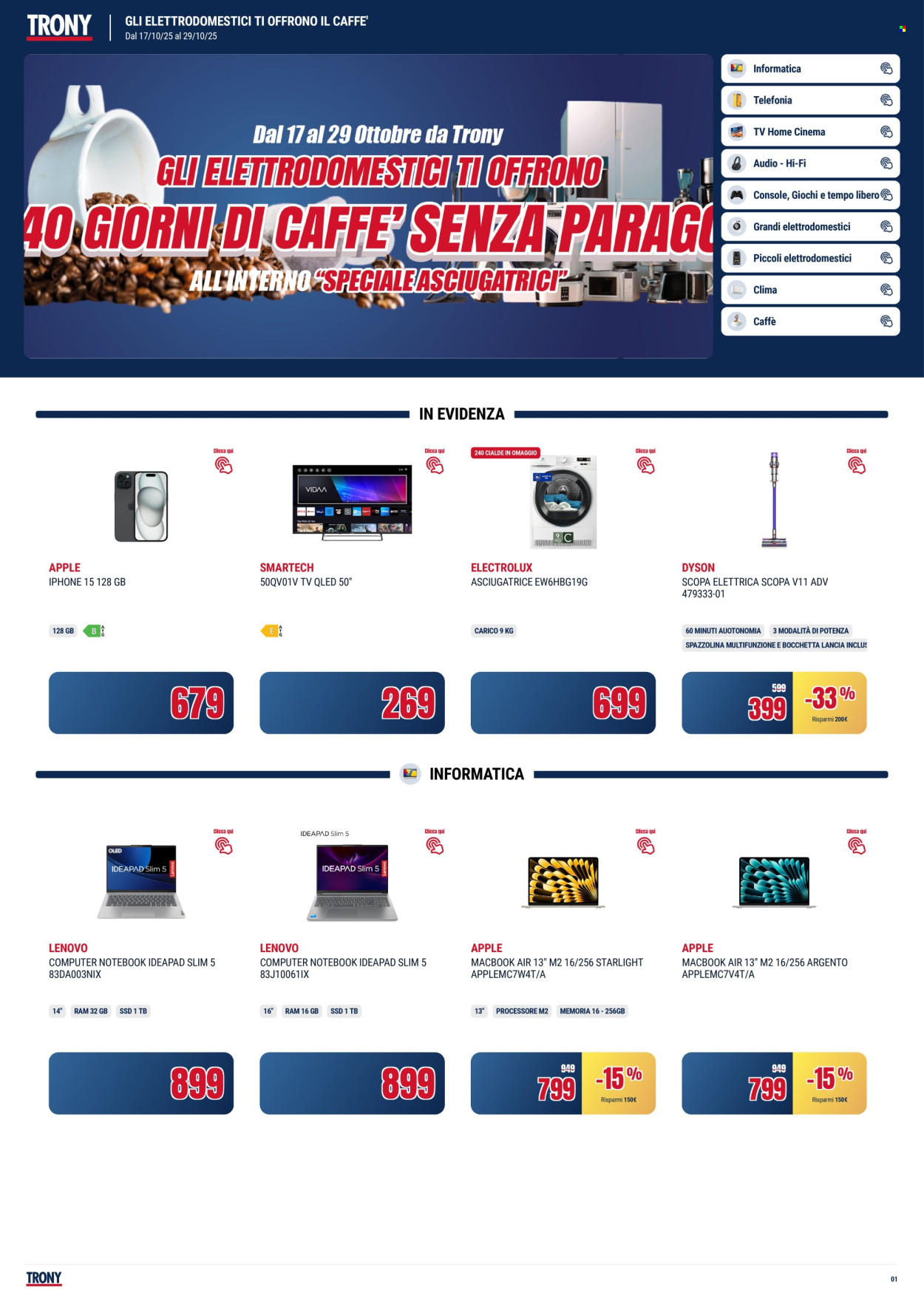 Volantino Trony - 17/10/2025 - 29/10/2025. Pagina 1