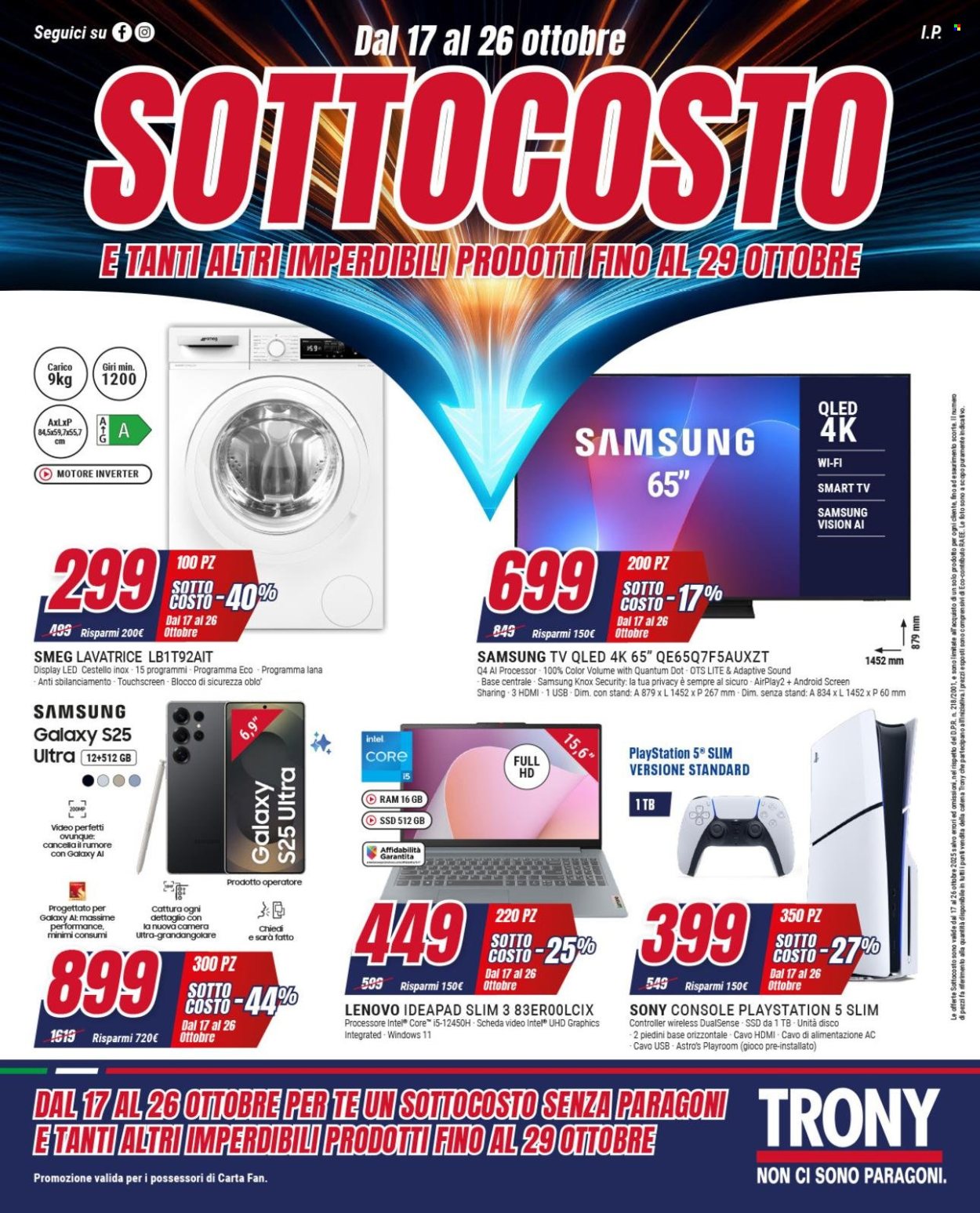 Volantino Trony - 17/10/2025 - 29/10/2025. Pagina 1