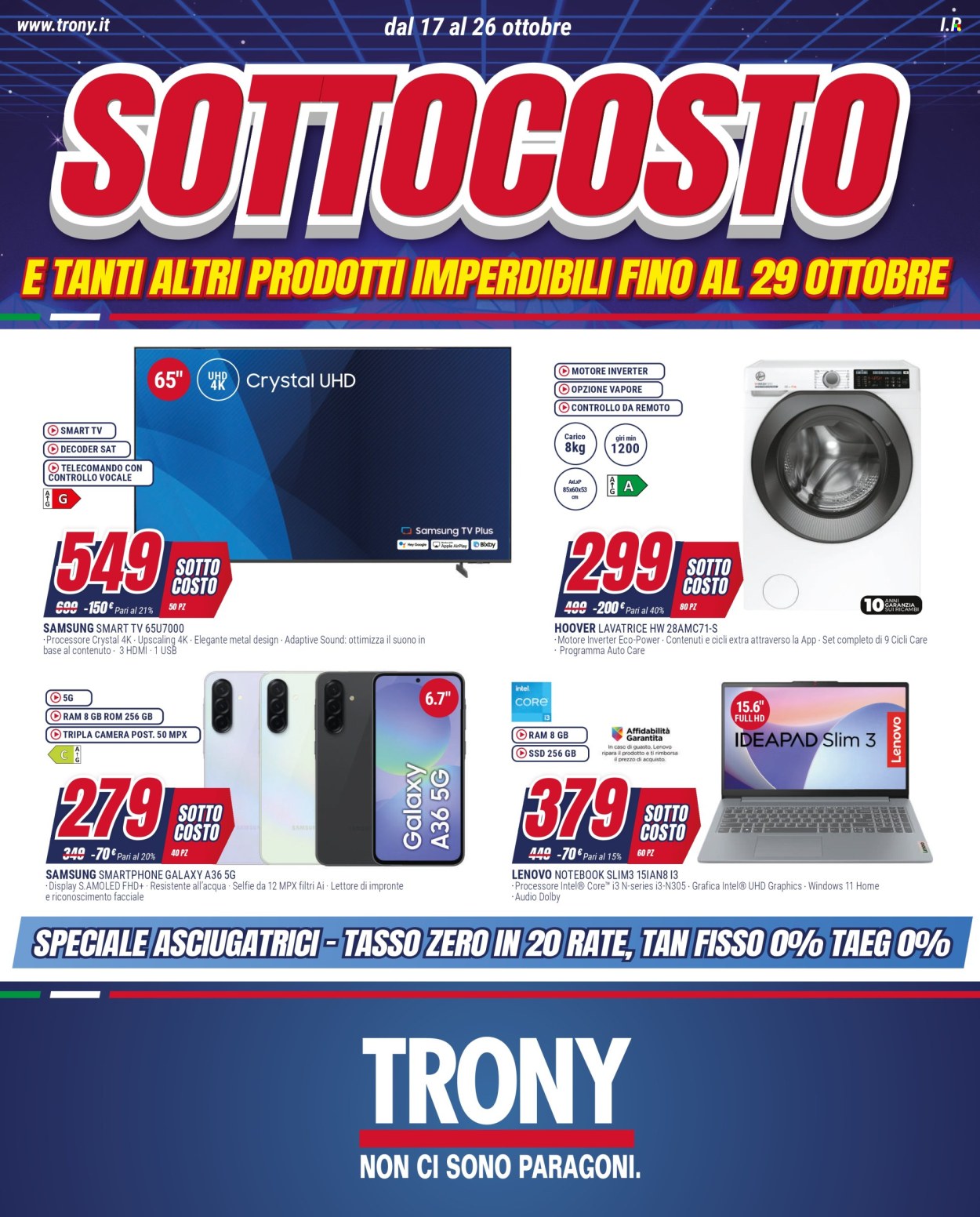 Volantino Trony - 17/10/2025 - 29/10/2025. Pagina 1