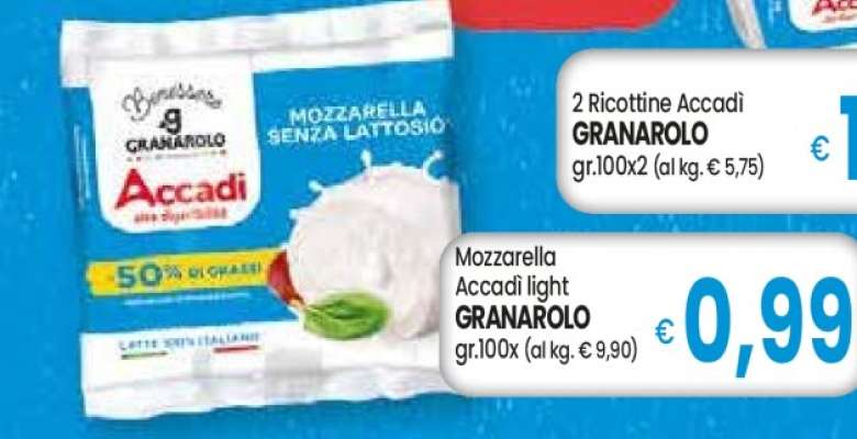 Mozzarella Accadi light GRANAROLO