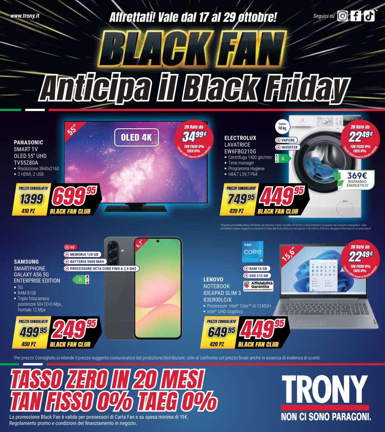 Volantino Trony - 17/10/2025 - 29/10/2025. Pagina 1