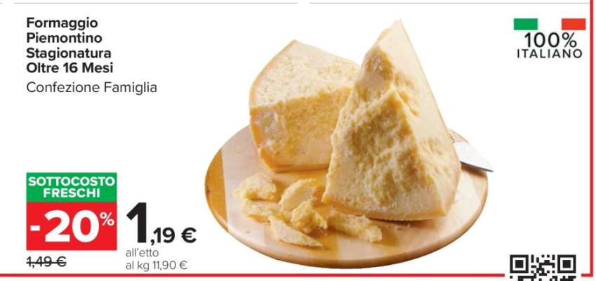 Formaggio Piemontino Stagionatura Oltre 16 Mesi