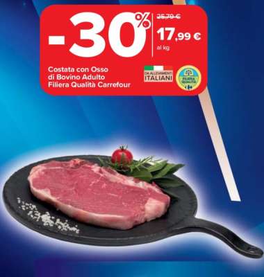 Costata con Osso di Bovino Adulto Filiera Qualità Carrefour