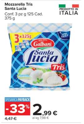 Mozzarella Tris Santa Lucia