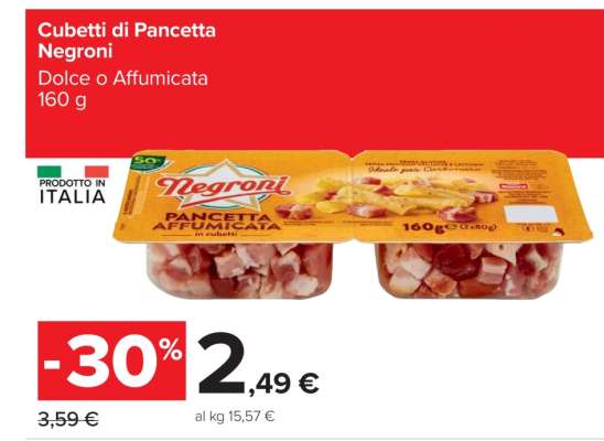 Cubetti di Pancetta Negroni
