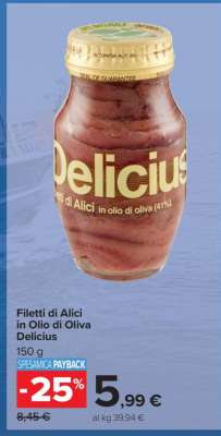 Filetti di Alici in Olio di Oliva Delicius