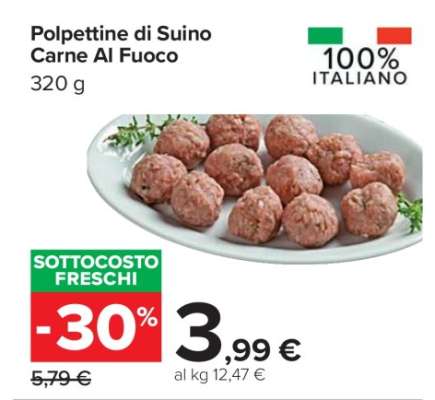 Polpettine di Suino Carne Al Fuoco