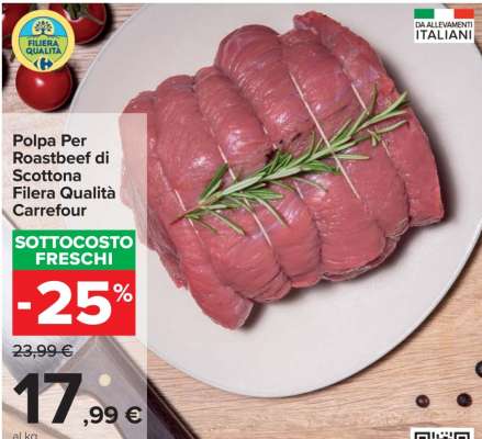 Polpa Per Roastbeef di Scottona Filera Qualità Carrefour