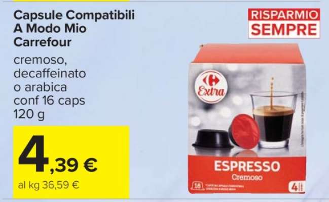 Capsule Compatibili A Modo Mio Carrefour