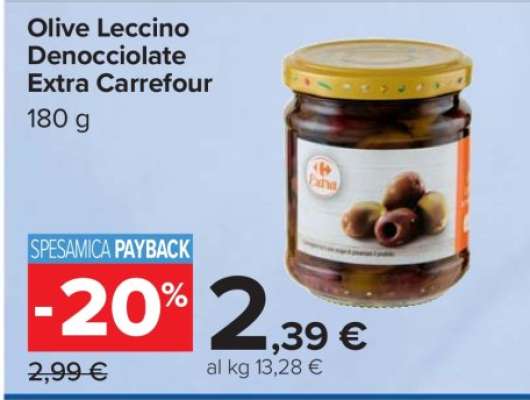 Olive Leccino Denocciolate Extra Carrefour