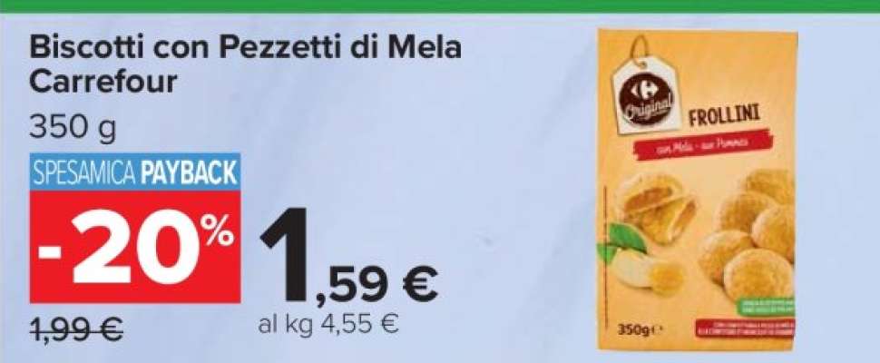 Biscotti con Pezzetti di Mela Carrefour