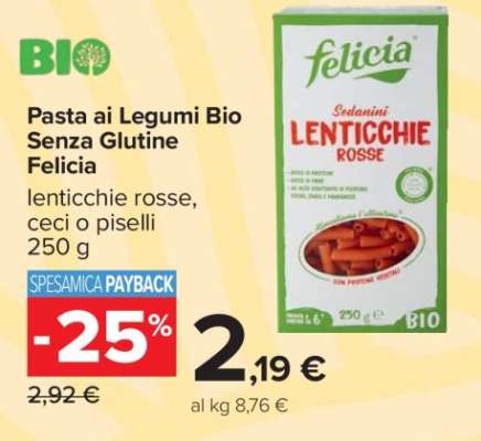 Pasta ai Legumi Bio senza glutine Felicia