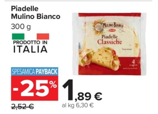 Piadelle Mulino Bianco