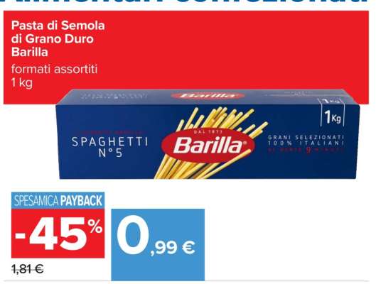Pasta di Semola di Grano Duro Barilla