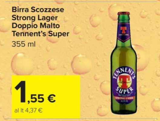 Birra Scozzese Strong Lager Doppio Malto Tennent’s Super