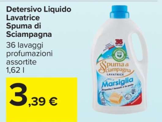Detersivo Liquido Lavatrice Spuma di Sciampagna