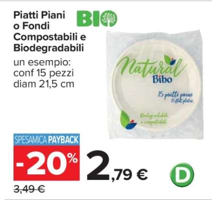 Piatti Piani o Fondi Compostabili e Biodegradabili