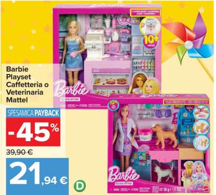 Barbie Playset Caffetteria o Veterinaria Mattel