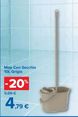 Mop Con Secchio 10L Grigio