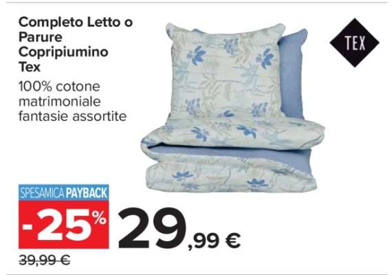 Completo Letto o Parure Copripiumino Tex