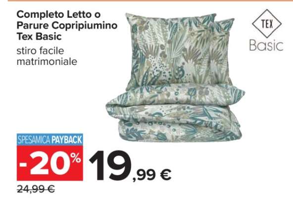 Completo Letto o Parure Copripiumino Tex Basic