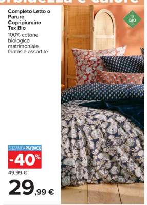 Completo Letto o Parure Copripiumino Tex Bio