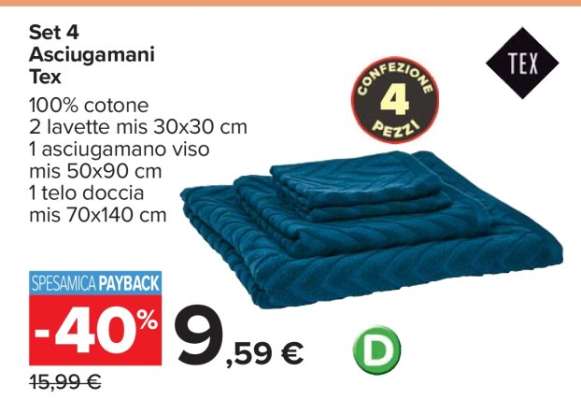 Set 4 Asciugamani Tex