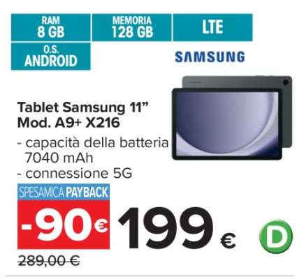 Tablet Samsung 11” Mod. A9+ X216