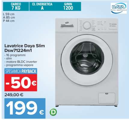 Lavatrice Daya Slim Dsw71224m1