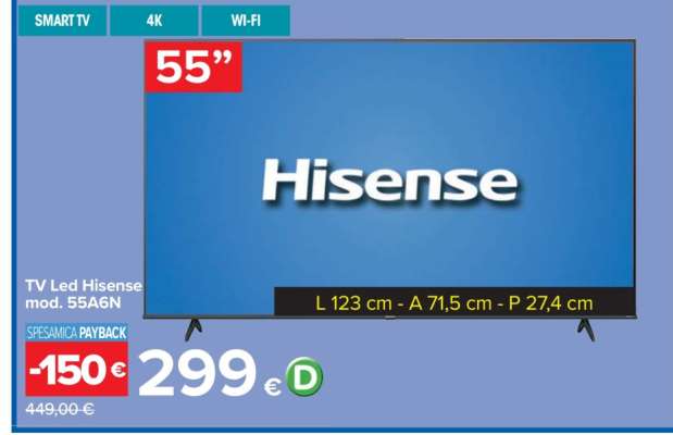 TV Led Hisense mod. 55A6N