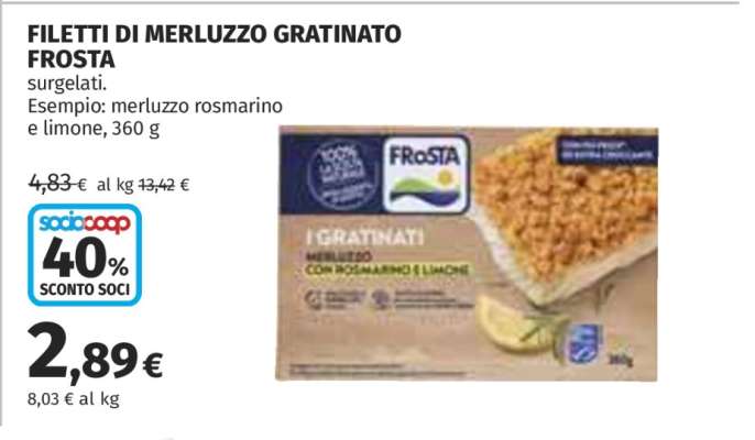Filetti di Merluzzo Gratinato Frosta