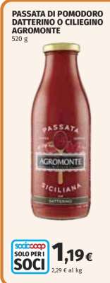 Passata di Pomodoro Datterino o Ciliegino Agromonte