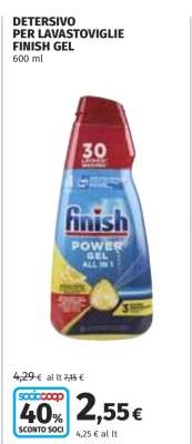 Detersivo per Lavastoviglie Finish Gel