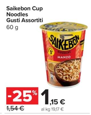 Saikebon Cup Noodles Gusti Assortiti